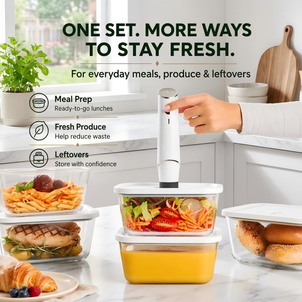 Airhush™ Portable Vacuum Food Sealer Bundle | Keeps Food Fresh 5x Longer